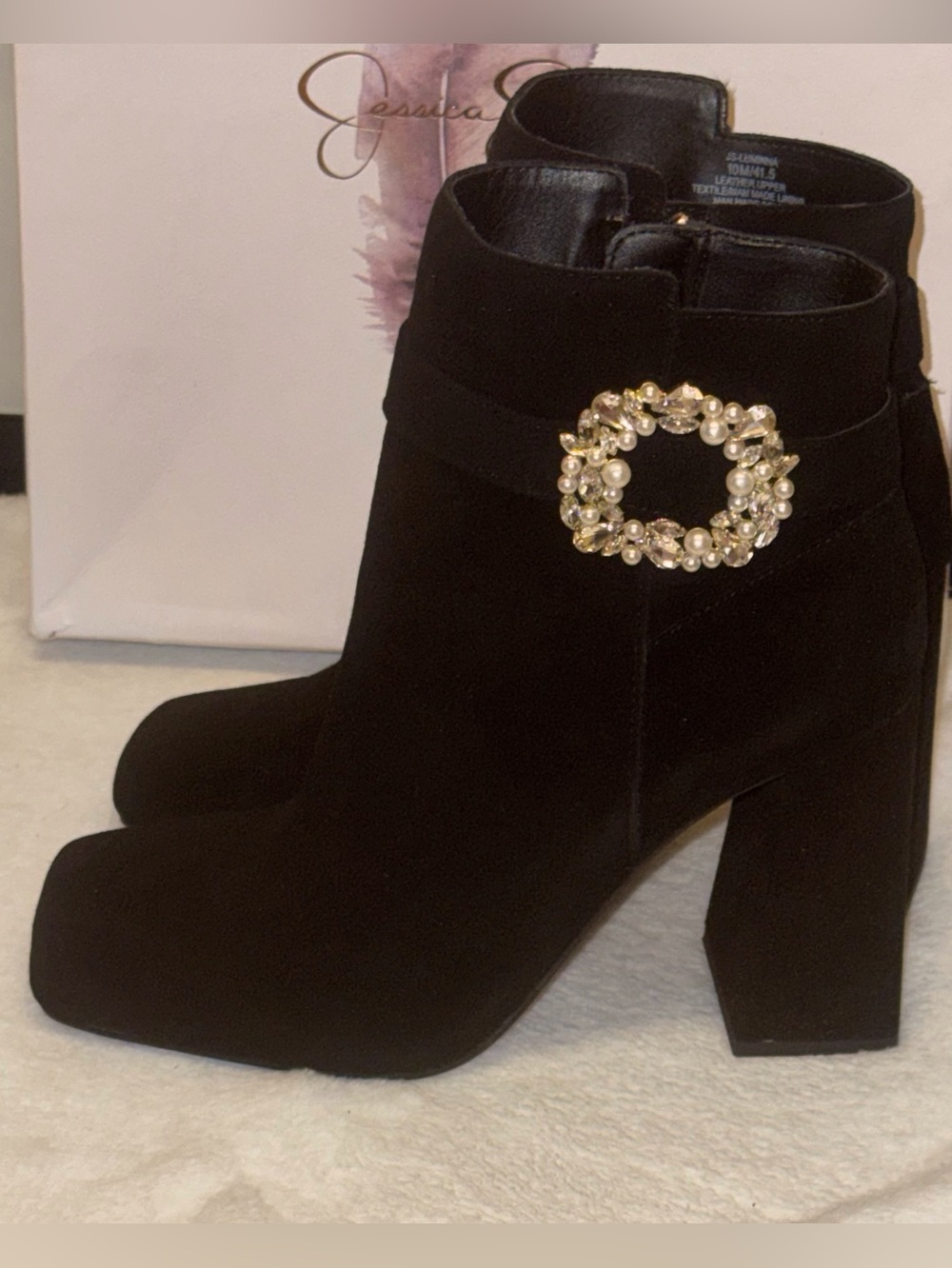 Jessica Simpson Black Suede Ankle Boots